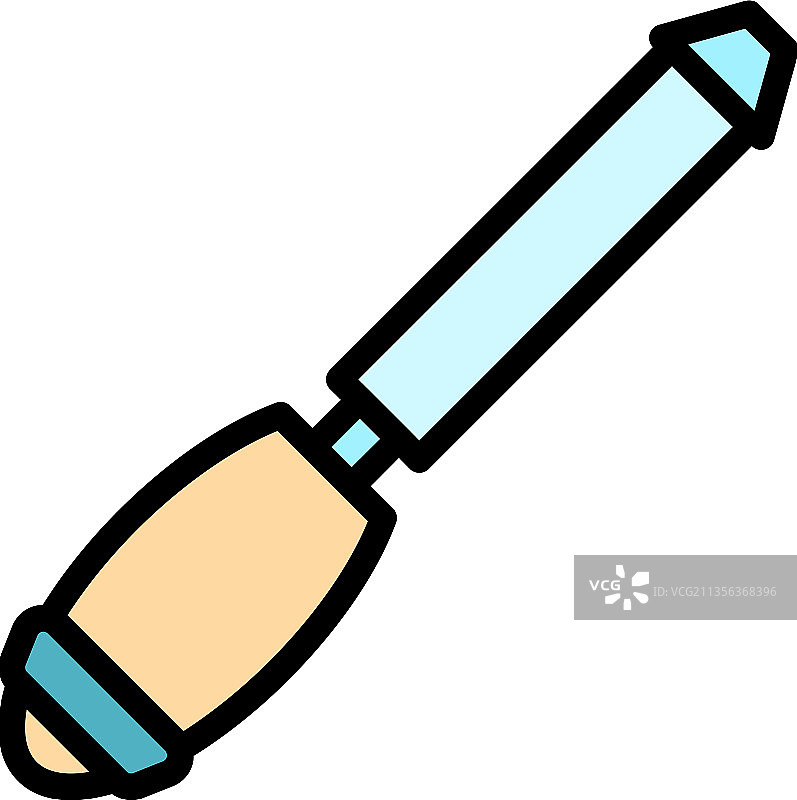 钢凿图标彩色轮廓图片素材