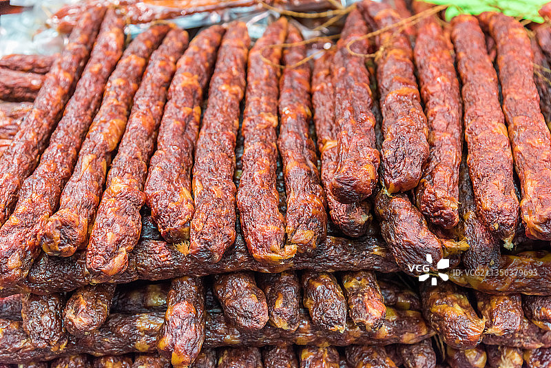 猪肉腊肠特写图片素材