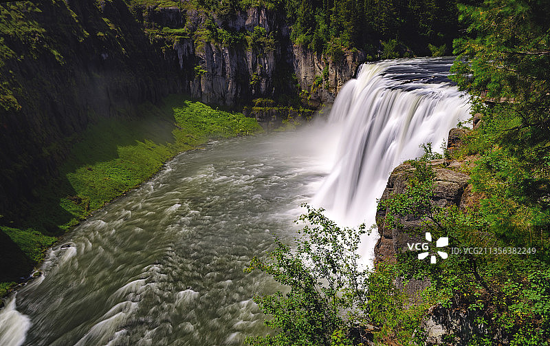 美国爱达荷州上梅萨瀑布美景图片素材