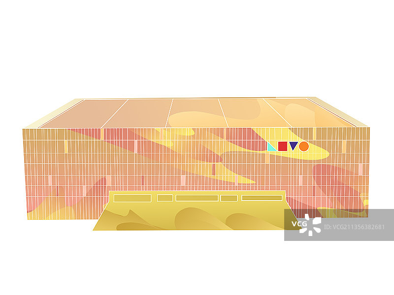 滑雪运动比赛场所北京标志性地标建筑体育场所国风插画图片素材