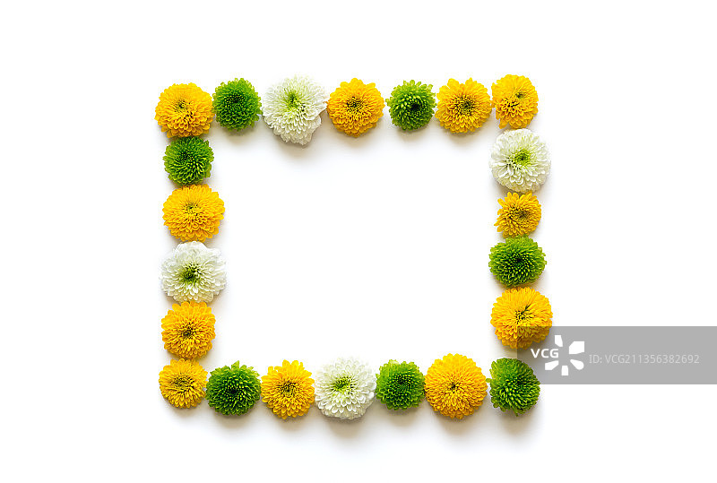 白色背景上的花环特写图片素材