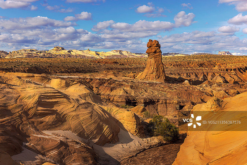 美国哥布林谷州立公园岩层天空全景图片素材