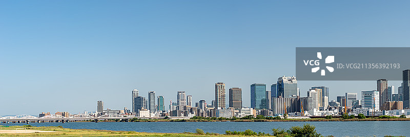 杭州城市天际线全景图片素材