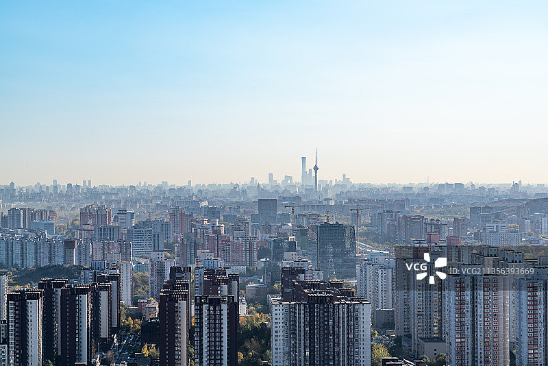 远眺北京城市建筑CBD图片素材