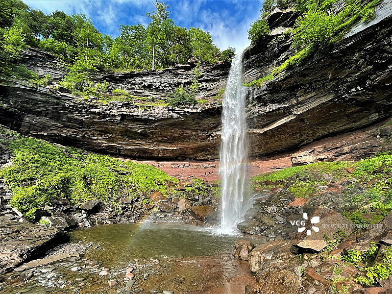美国卡特斯基尔瀑布森林风光图片素材