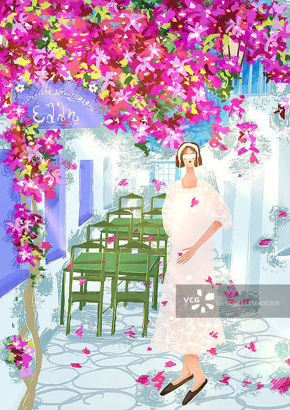 圣托尼里的春天图片素材