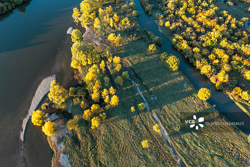 内蒙古额尔古纳湿地航拍图片素材