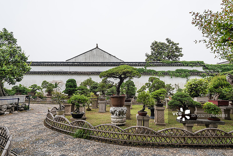 中国苏州拙政园的盆景园图片素材