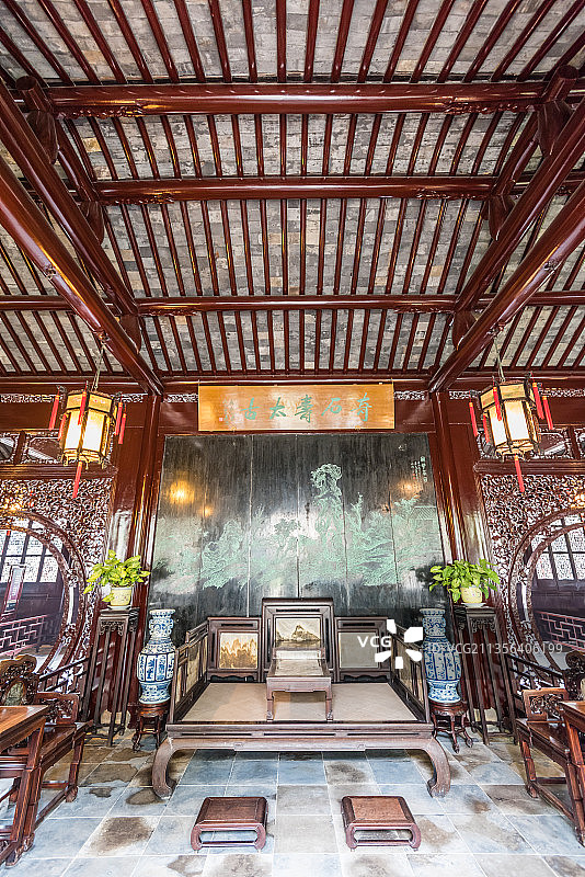 中国苏州留园的林泉耆硕之馆古建筑图片素材