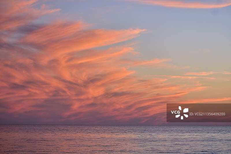日落时大海与天空的风景图片素材