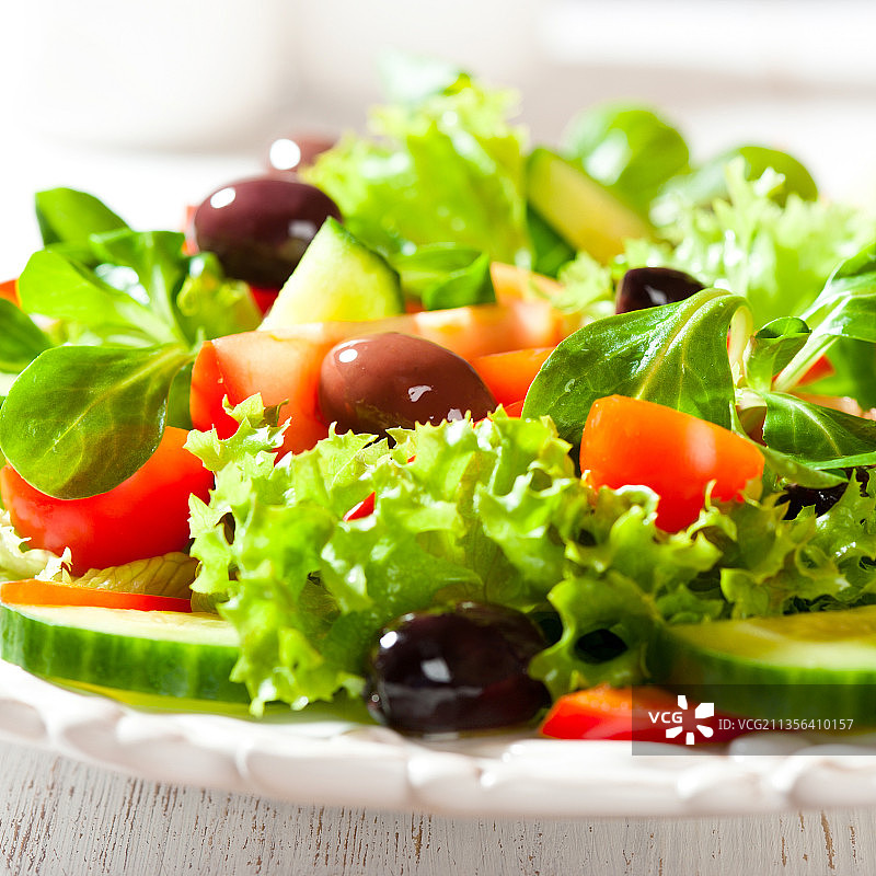 美国餐盘沙拉特写图片素材