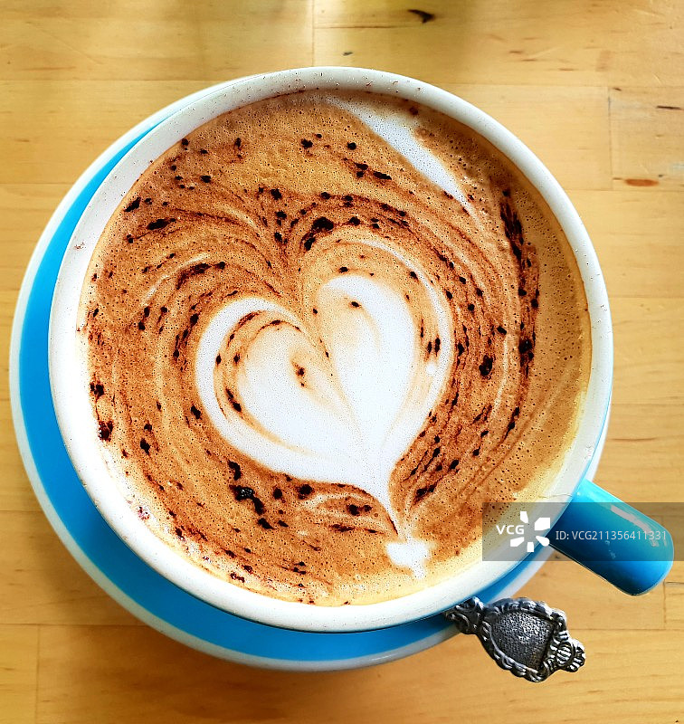 澳大利亚新南威尔士州悉尼的卡布奇诺咖啡俯视图图片素材