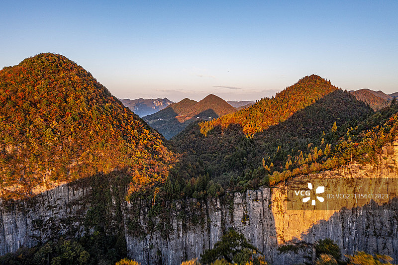湖北恩施：恩施大峡谷秋色图片素材