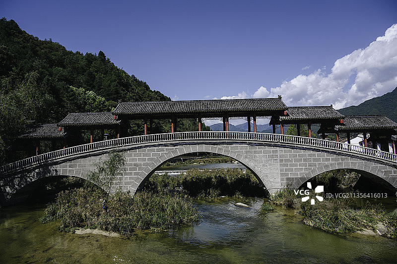 陕西汉中华阳景区古镇风光图片素材