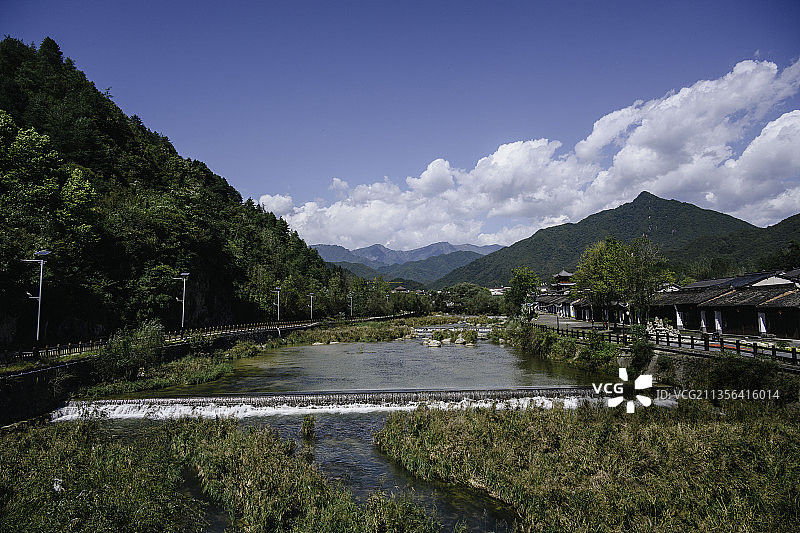 陕西汉中华阳景区古镇风光图片素材