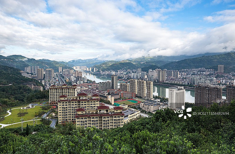 俯瞰青田县城图片素材