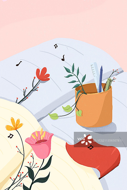 书桌清新简约图片素材