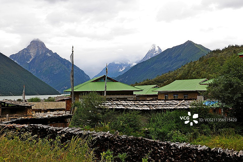 西藏，林芝，巴松湖，森林公园。图片素材