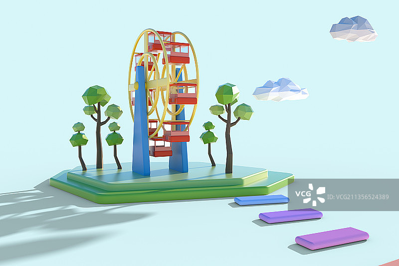 3D摩天轮图片素材