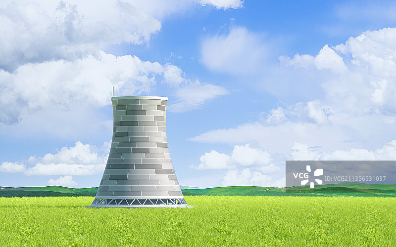 工厂与烟囱 3D渲染图片素材