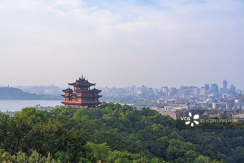 浙江杭州吴山广场城隍阁风光图片素材
