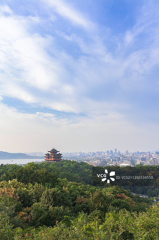浙江杭州吴山广场城隍阁风光图片素材