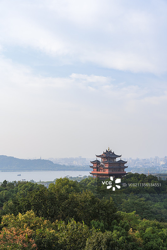 浙江杭州吴山广场城隍阁风光图片素材