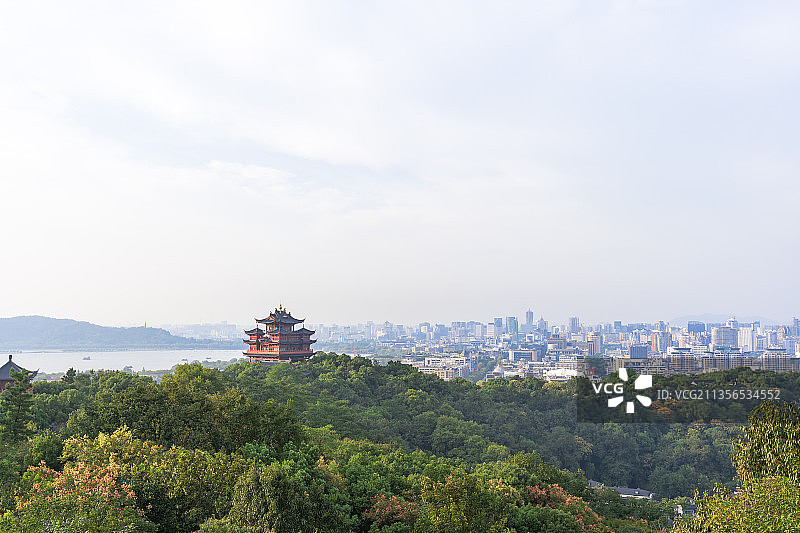 浙江杭州吴山广场城隍阁风光图片素材