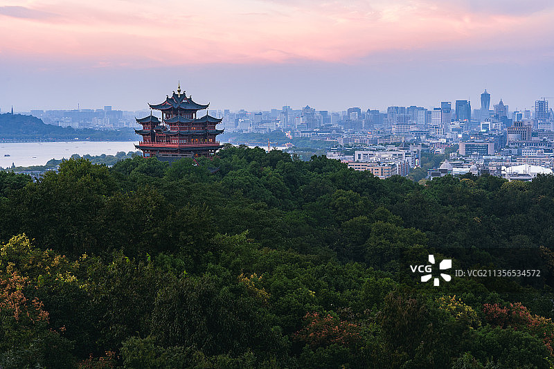 浙江杭州吴山广场城隍阁风光图片素材