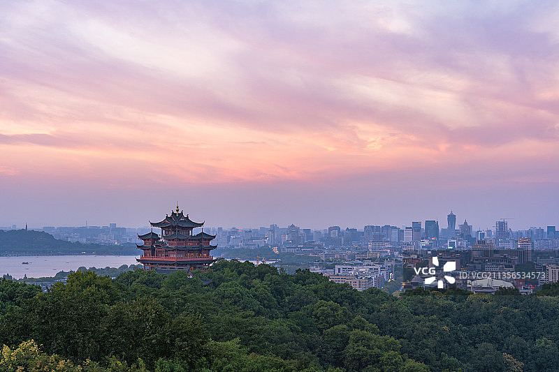 浙江杭州吴山广场城隍阁风光图片素材