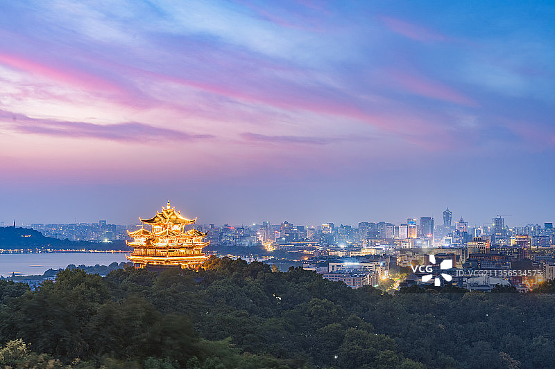 浙江杭州吴山广场城隍阁风光图片素材