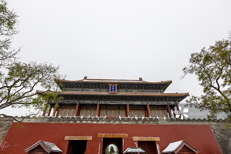 北京故宫东华门雪后风光图片素材