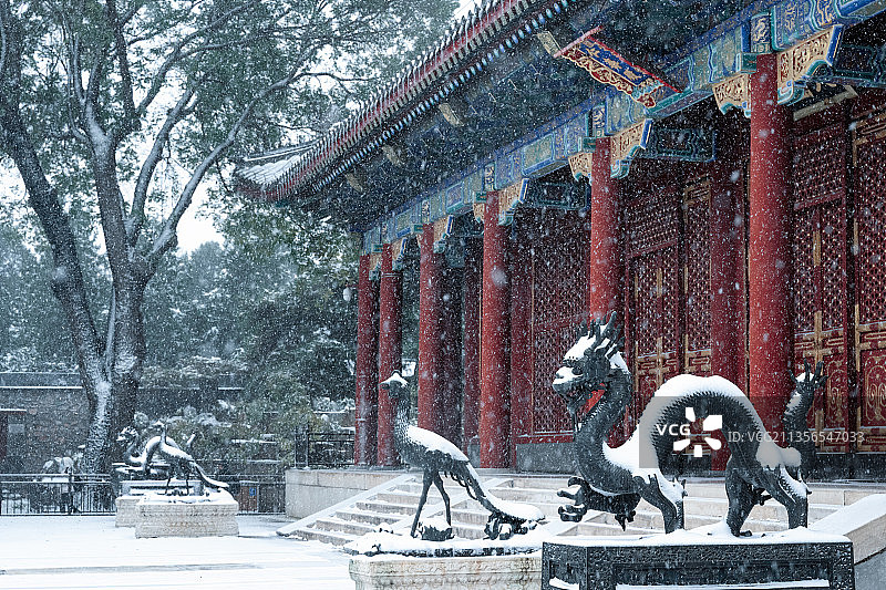 雪霁颐和园图片素材