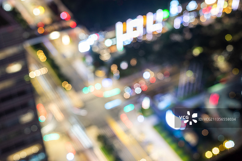 深圳福田CBD城市交通和繁华夜景图片素材