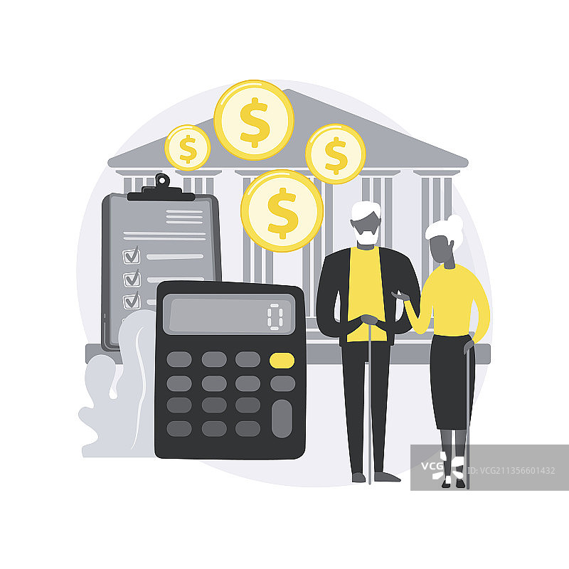 养老金计划抽象概念图片素材