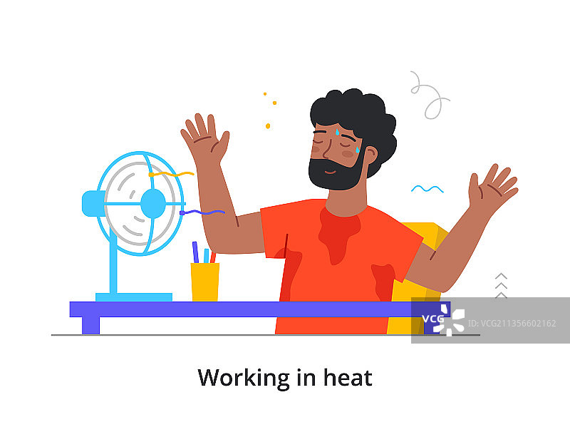 高温下的男子图片素材