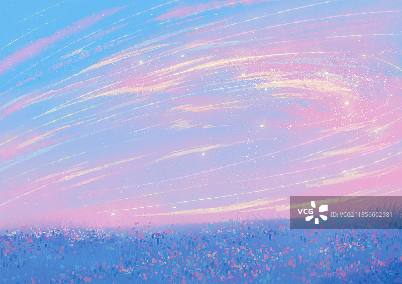 天空唯美浪漫被背景插画图片素材