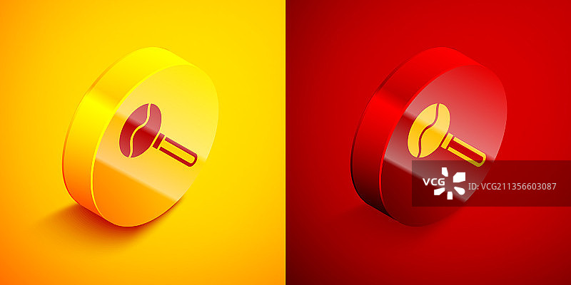 2.5D棒棒糖图标（橙色和红色背景）图片素材