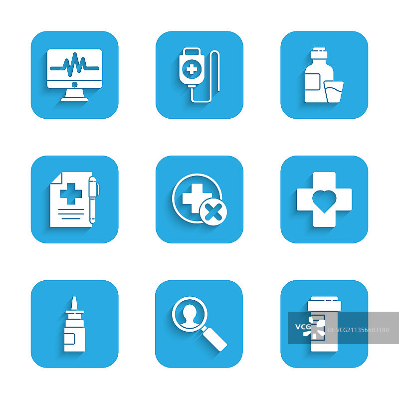 十字医院医疗医学分析套装图片素材
