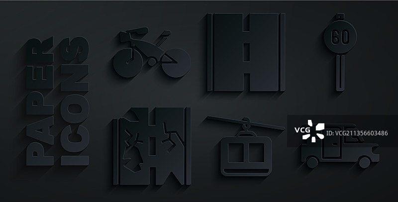 缆车限速交通路障图片素材