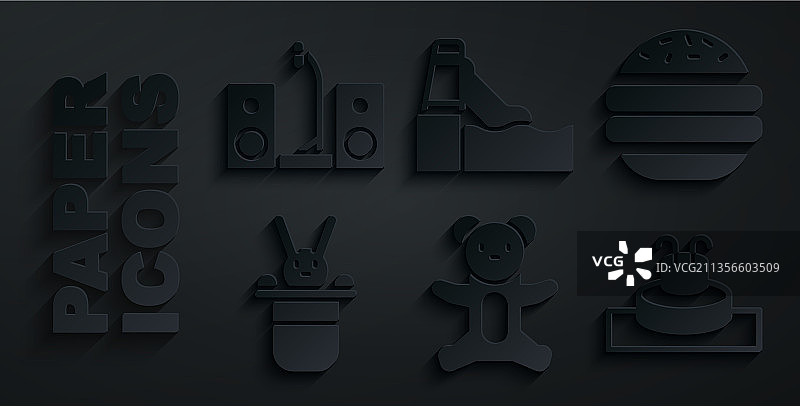 泰迪熊毛绒玩具汉堡魔术帽合集图片素材