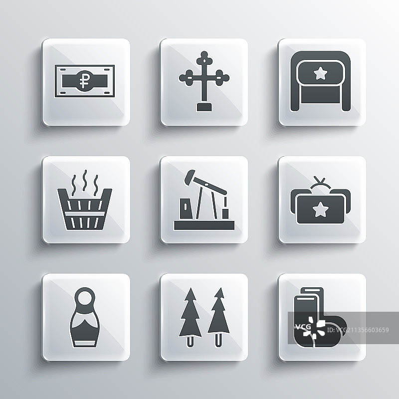 圣诞树毛毡靴油泵套装图片素材