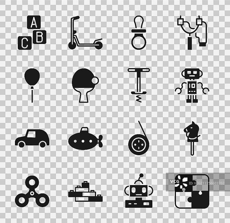 拼图玩具小马机器人婴儿图片素材