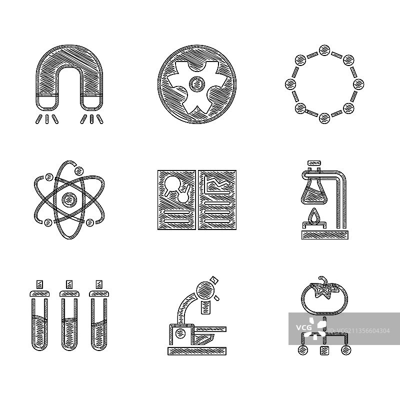 临床记录：显微镜基因研究套装图片素材
