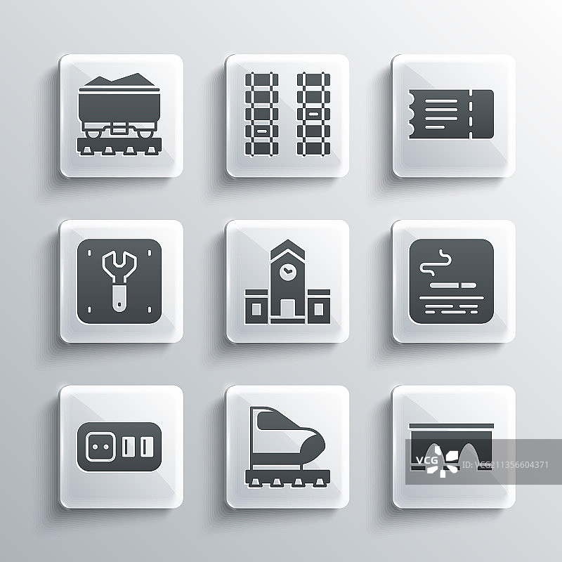 高铁桥梁吸烟区组合图片素材