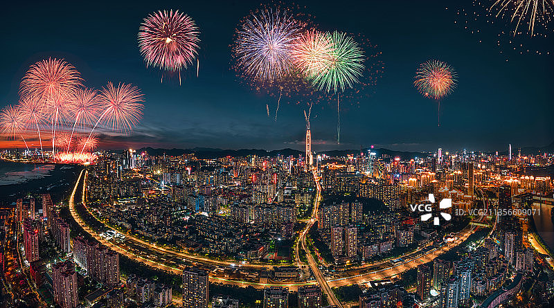 深圳新年烟花图片素材