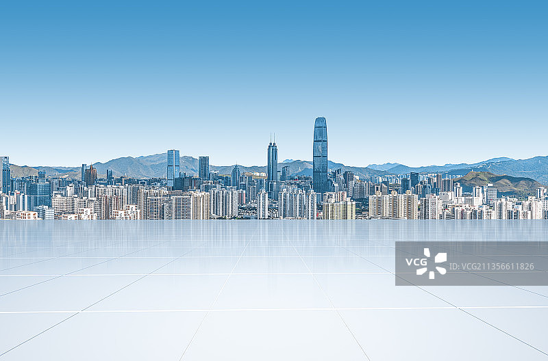 深圳城市建筑地板广场背景图片素材