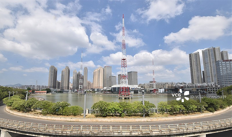 泉州万达水口湖风光图片素材