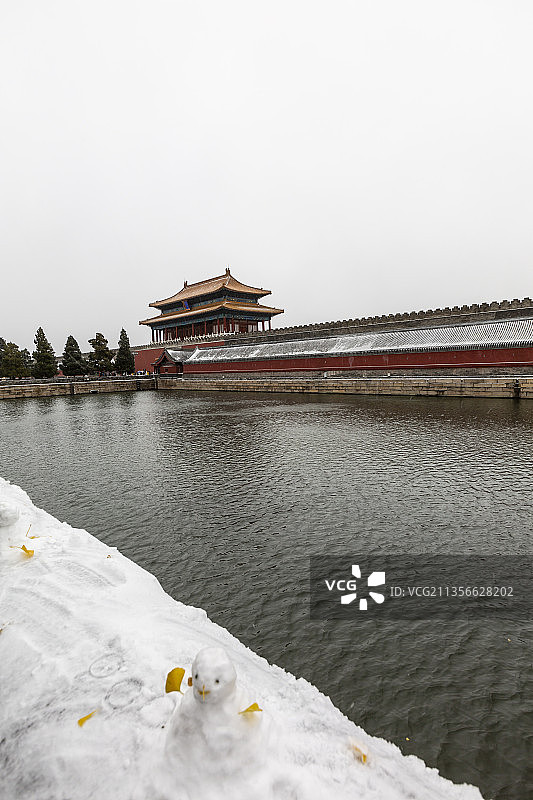 北京故宫神武门雪景图片素材