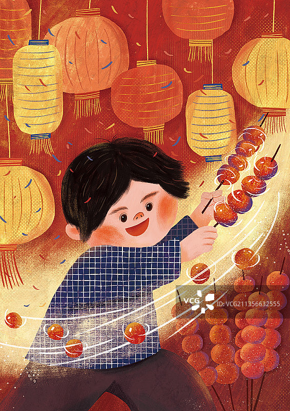 做糖葫芦的小男孩图片素材